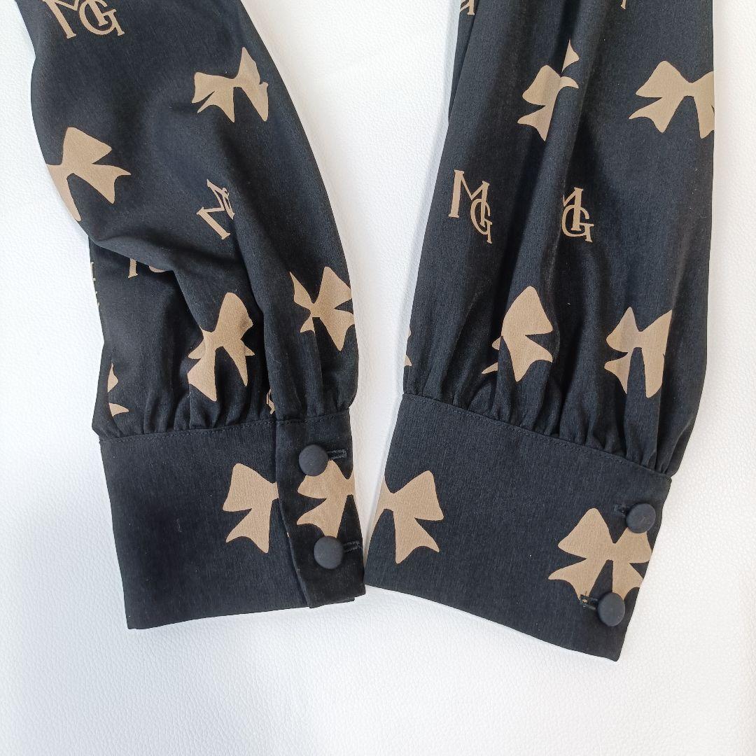 【エムズグレイシー/M’S GRACY】長袖ブラウス　リボン　ロゴ　近年モデル