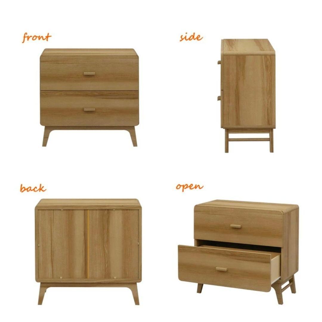 ルント 木製チェスト RU-802C(NA) W80×D40.2×H77.8cm