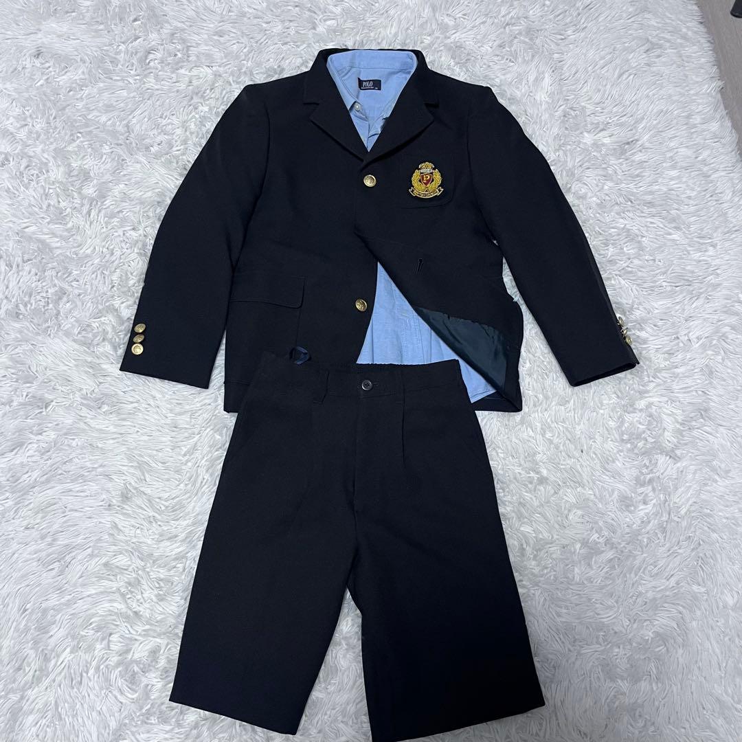 美品　POLO フォーマル　スーツ　キッズ　130 卒服　ブラック