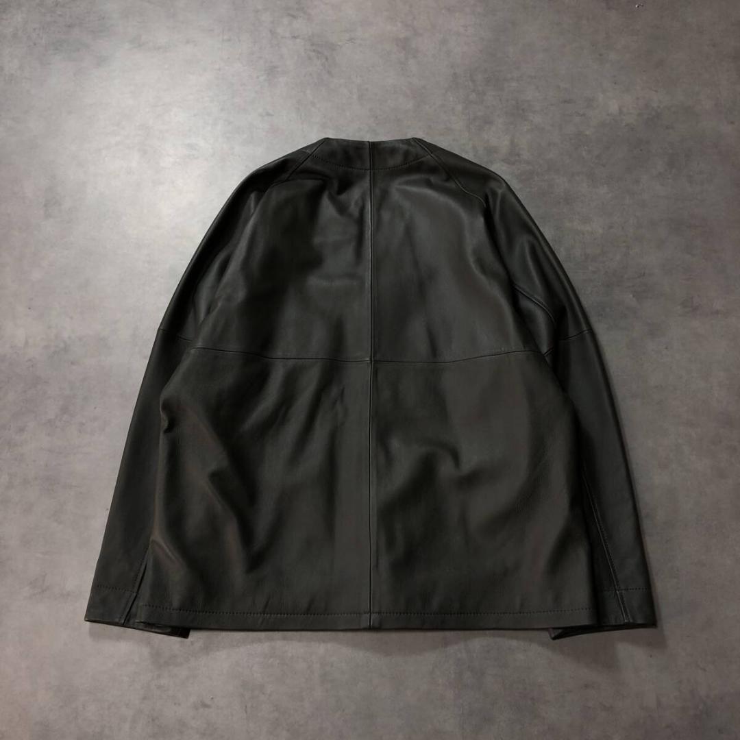 GQ3576◇B:MING by BEAMS : ノーカラー レザージャケット◇