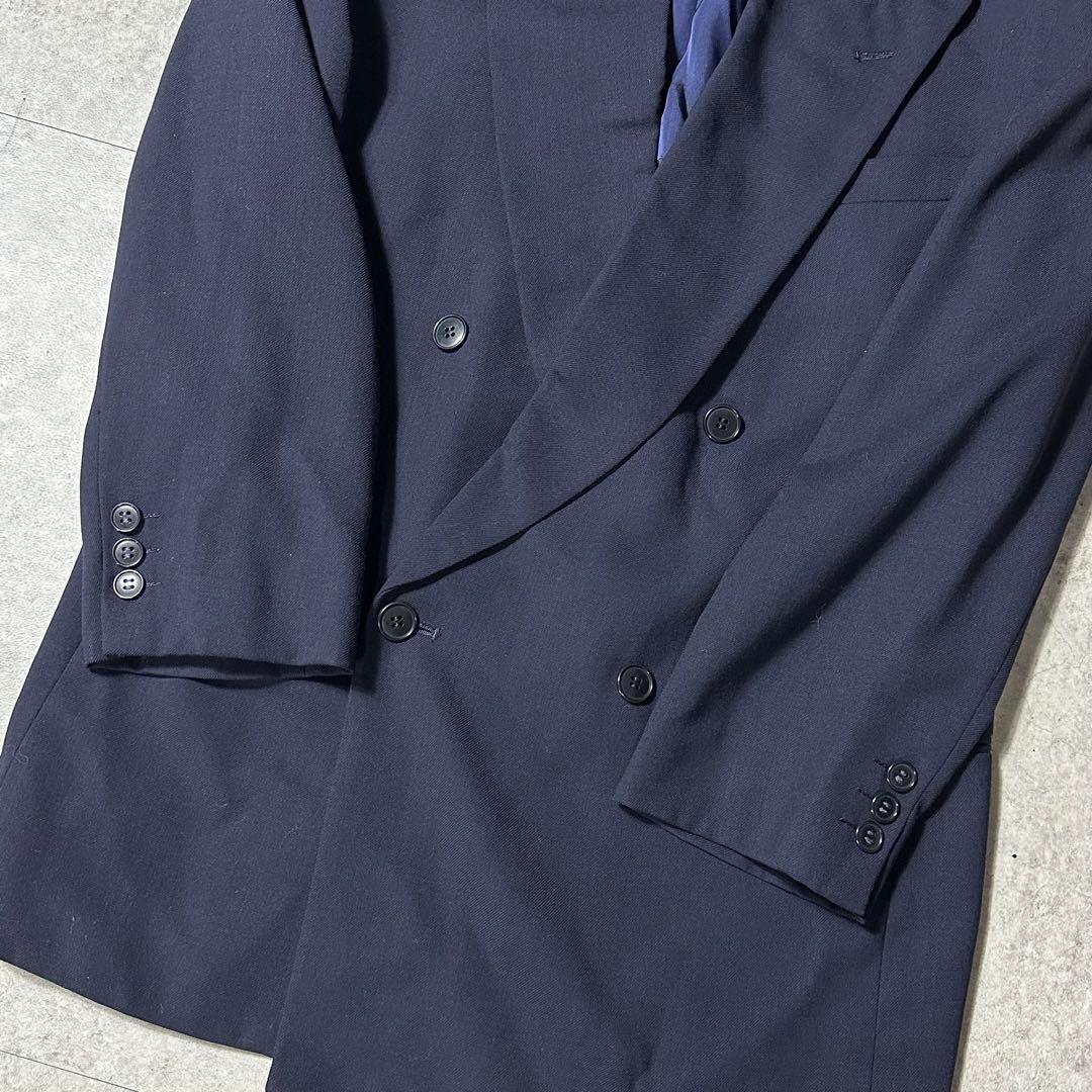 90s EMPORIO ARMANI ダークネイビー ダブル セットアップ 46