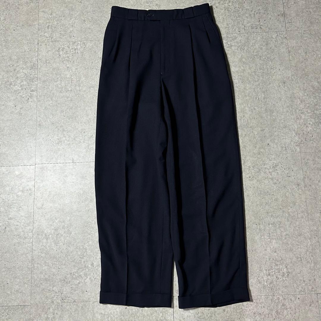 90s EMPORIO ARMANI ダークネイビー ダブル セットアップ 46