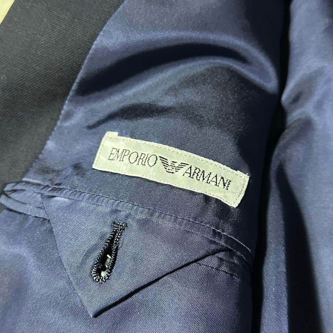 90s EMPORIO ARMANI ダークネイビー ダブル セットアップ 46
