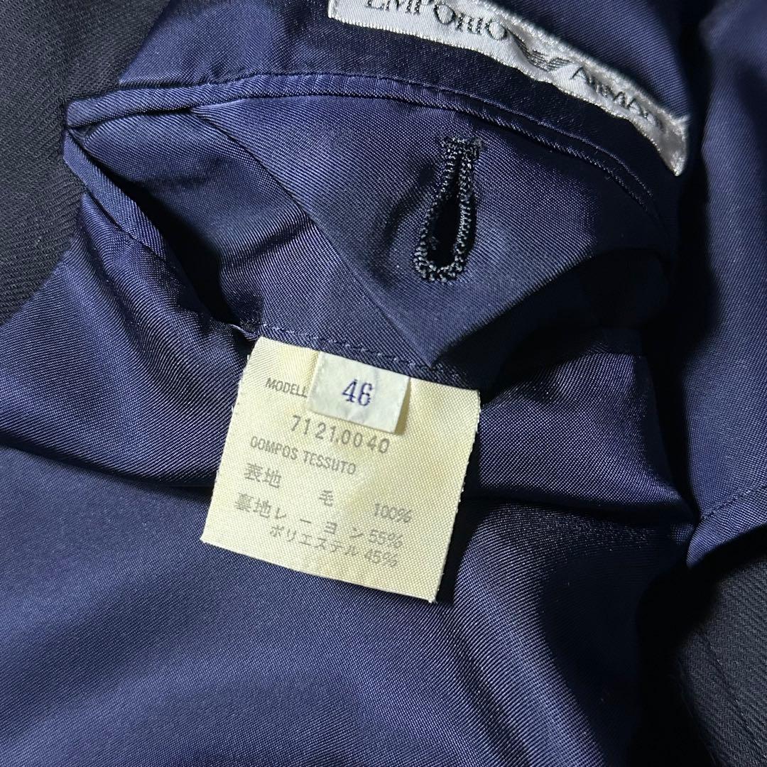 90s EMPORIO ARMANI ダークネイビー ダブル セットアップ 46