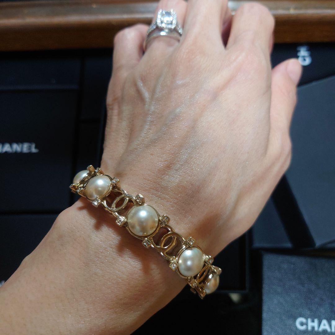 シャネル　ブレスレット　バングル　パール　ココマーク