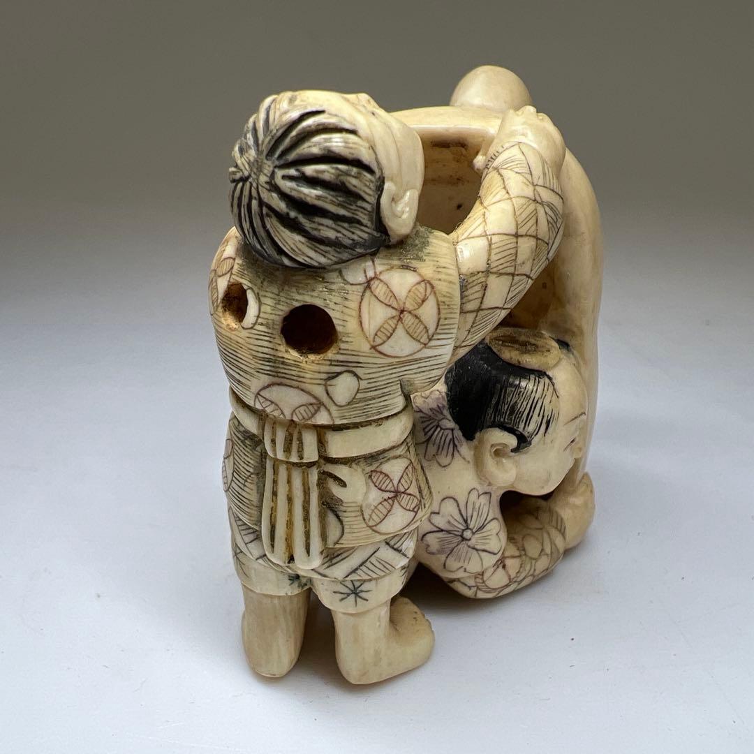 極上子供に天狗根付　33g 東Y8-0106☆2F