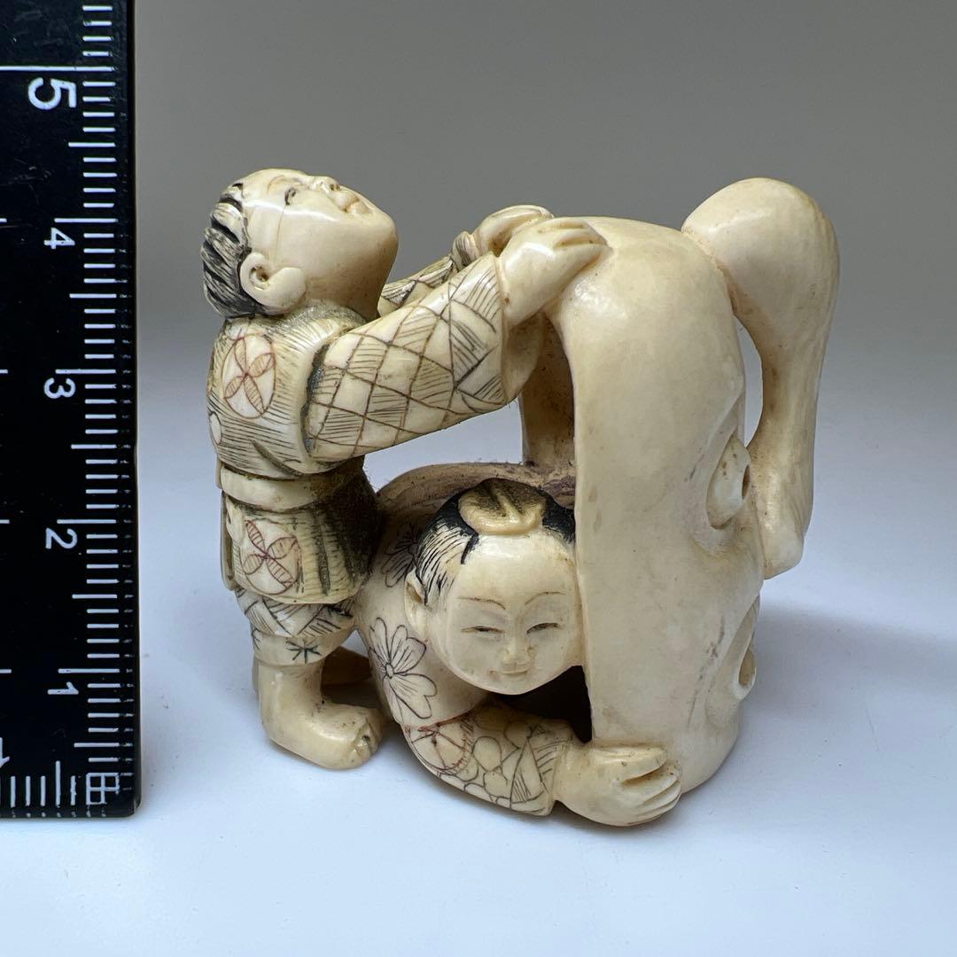 極上子供に天狗根付　33g 東Y8-0106☆2F