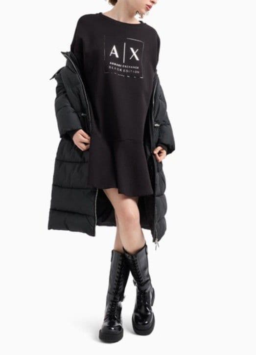 美品✨アルマーニエクスチェンジ スウェット ワンピース ひざ丈 ミニ Lサイズ