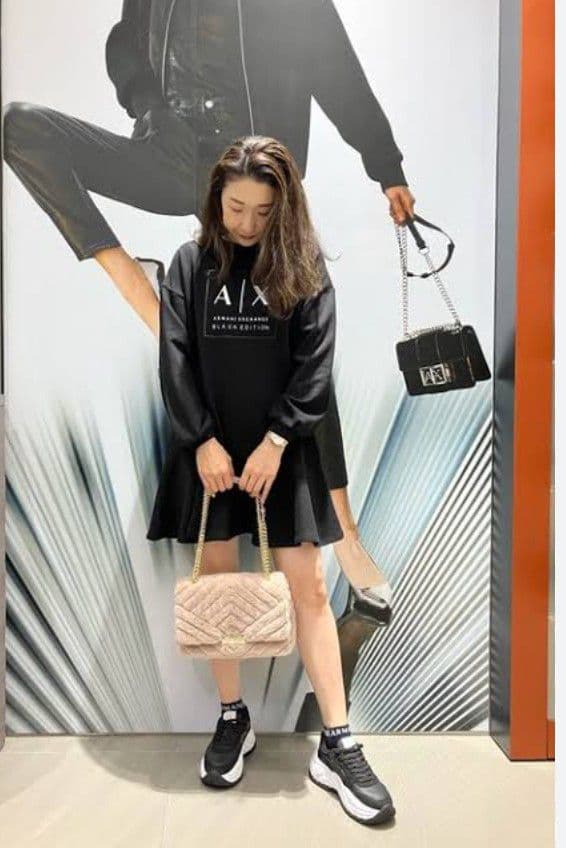 美品✨アルマーニエクスチェンジ スウェット ワンピース ひざ丈 ミニ Lサイズ