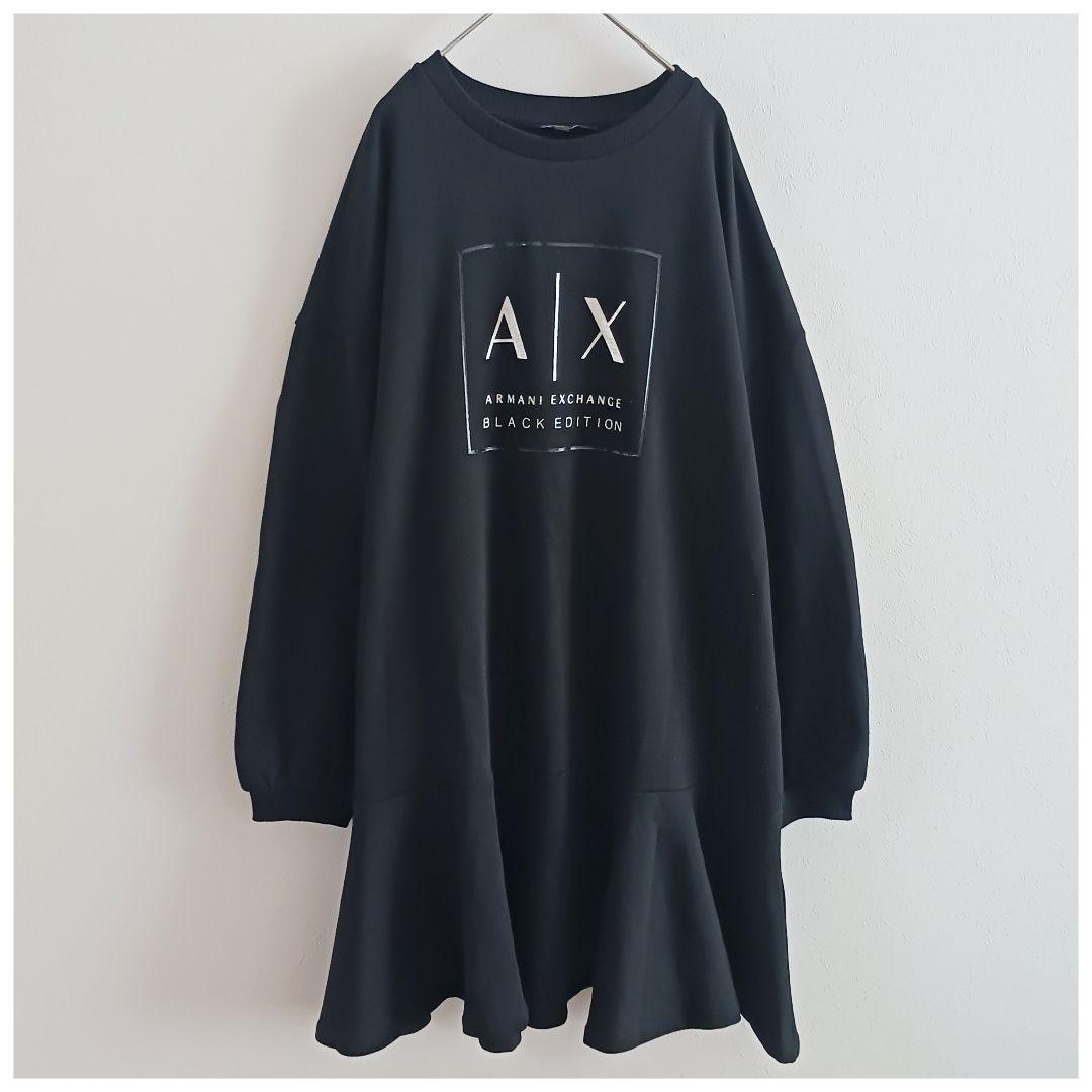 美品✨アルマーニエクスチェンジ スウェット ワンピース ひざ丈 ミニ Lサイズ