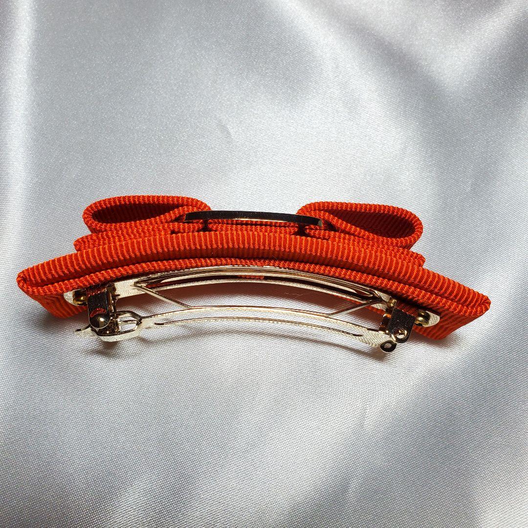 【極美品】箱・巾着つき☆フェラガモ バレッタ オレンジ×ゴールド h-014