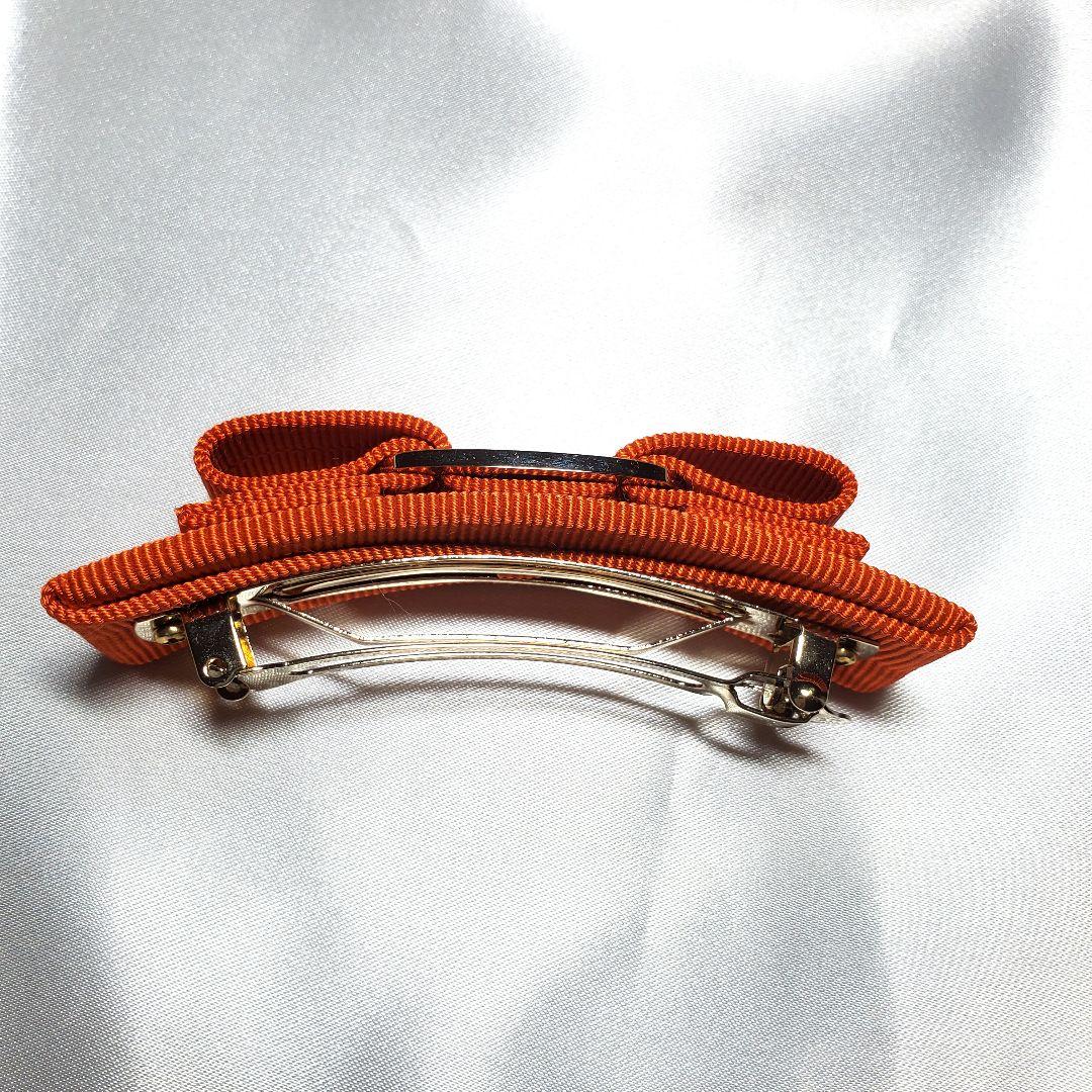 【極美品】箱・巾着つき☆フェラガモ バレッタ オレンジ×ゴールド h-014