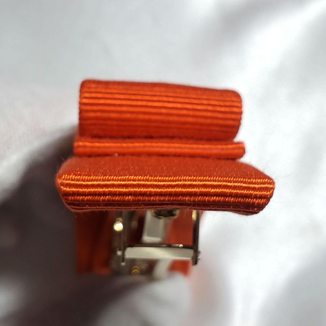 【極美品】箱・巾着つき☆フェラガモ バレッタ オレンジ×ゴールド h-014