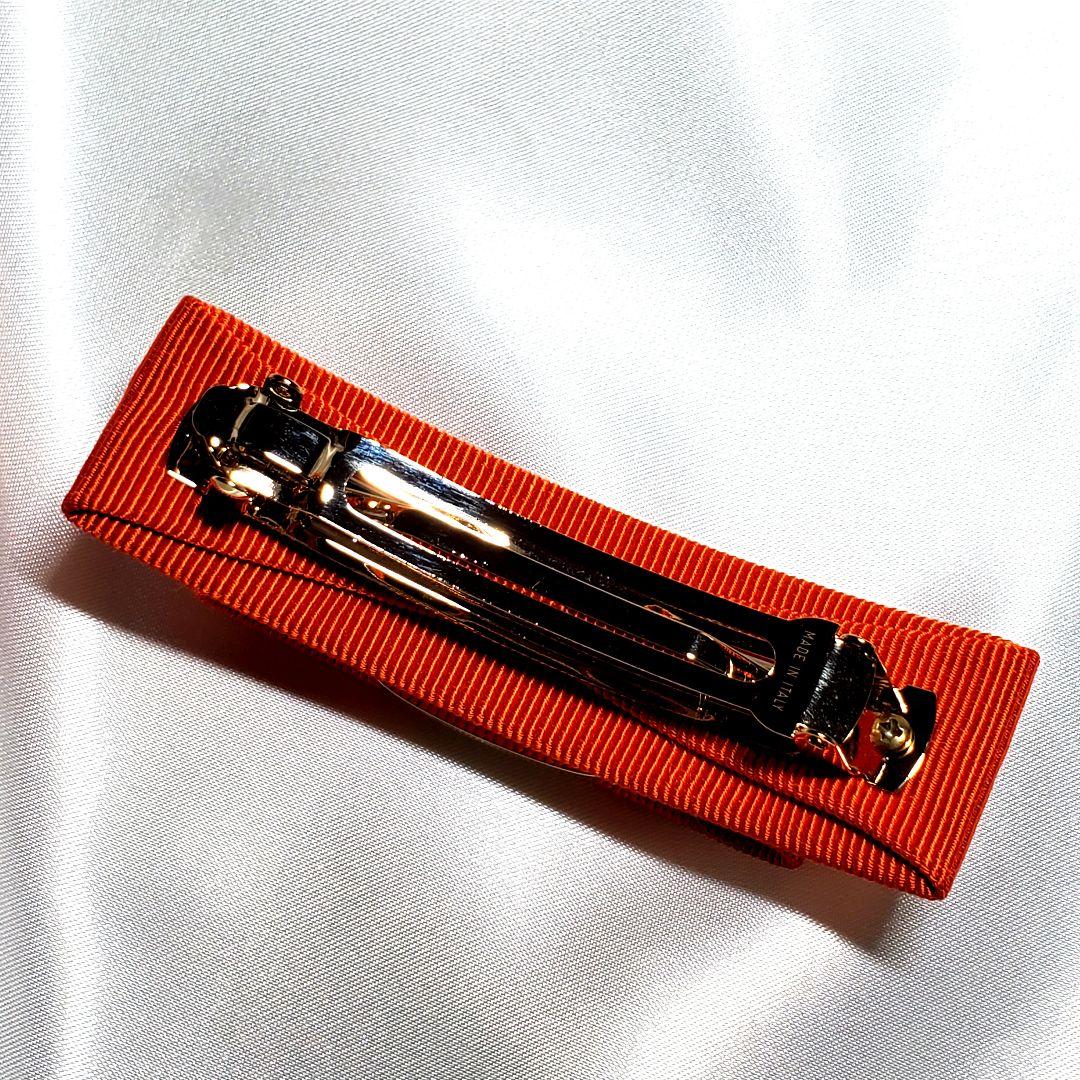 【極美品】箱・巾着つき☆フェラガモ バレッタ オレンジ×ゴールド h-014