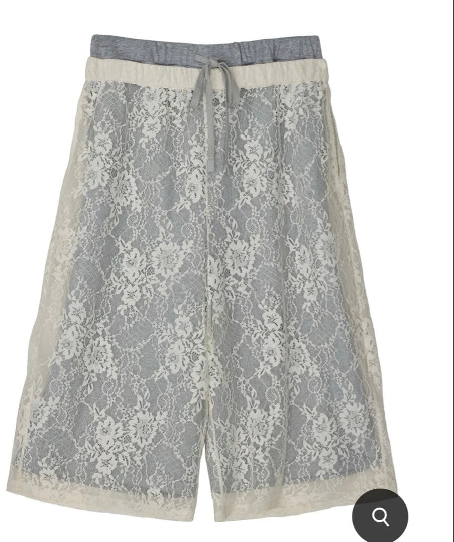 FRENCH TERRY×LACE HALF PANTS