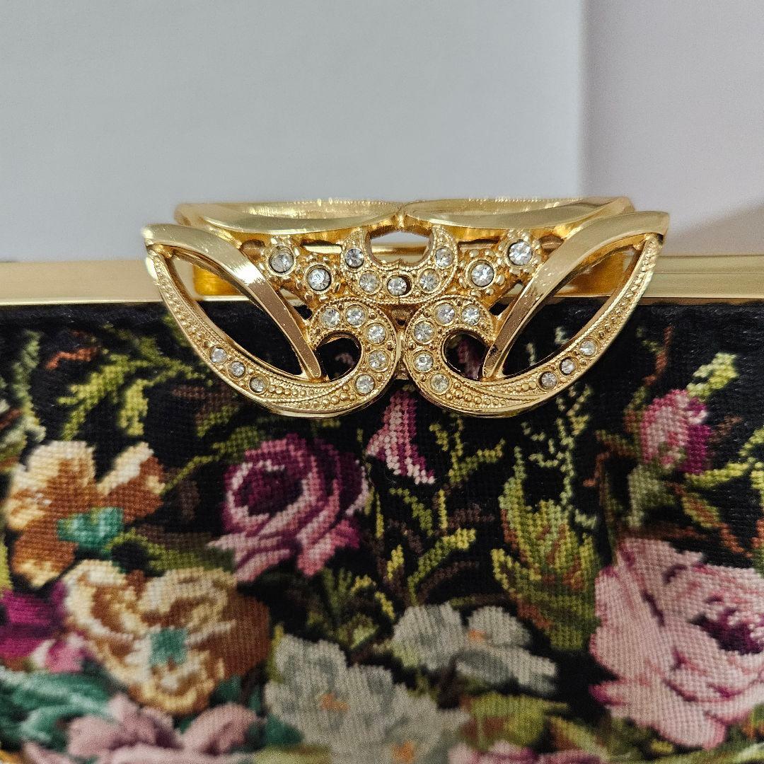 Petit Point プチポアン 久家道子 刺繍クラッチバッグ