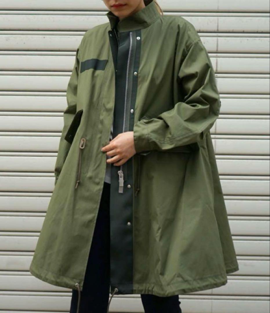 sacai サカイ　モッズコート　カーキブルゾン　コットン　レディースsize1