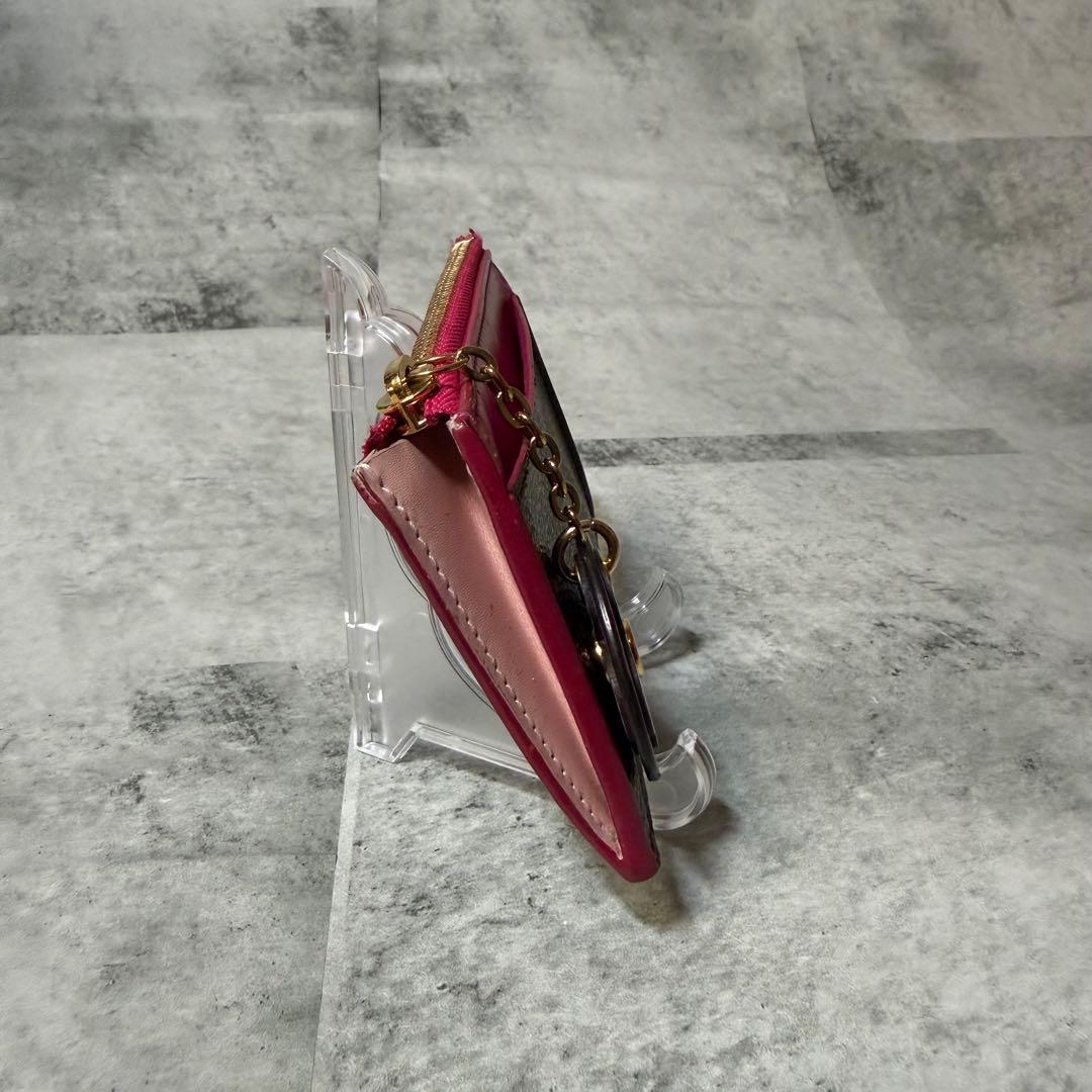 ルイヴィトン モノグラム ポルトカルト ジップ ケースフラワーピンク