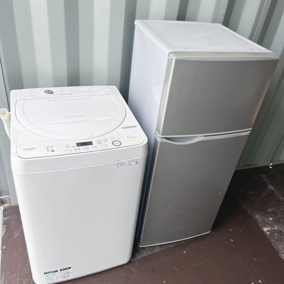 211取付無料！完動品！SHARPシルバースリム冷蔵庫 2020年製洗濯機セット