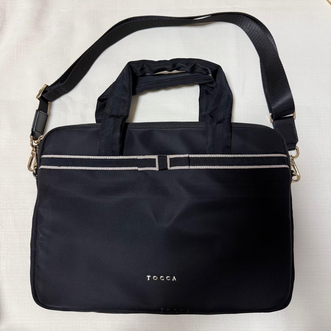 tooca トッカ　リボン　PCトートバッグ　PCケース　黒