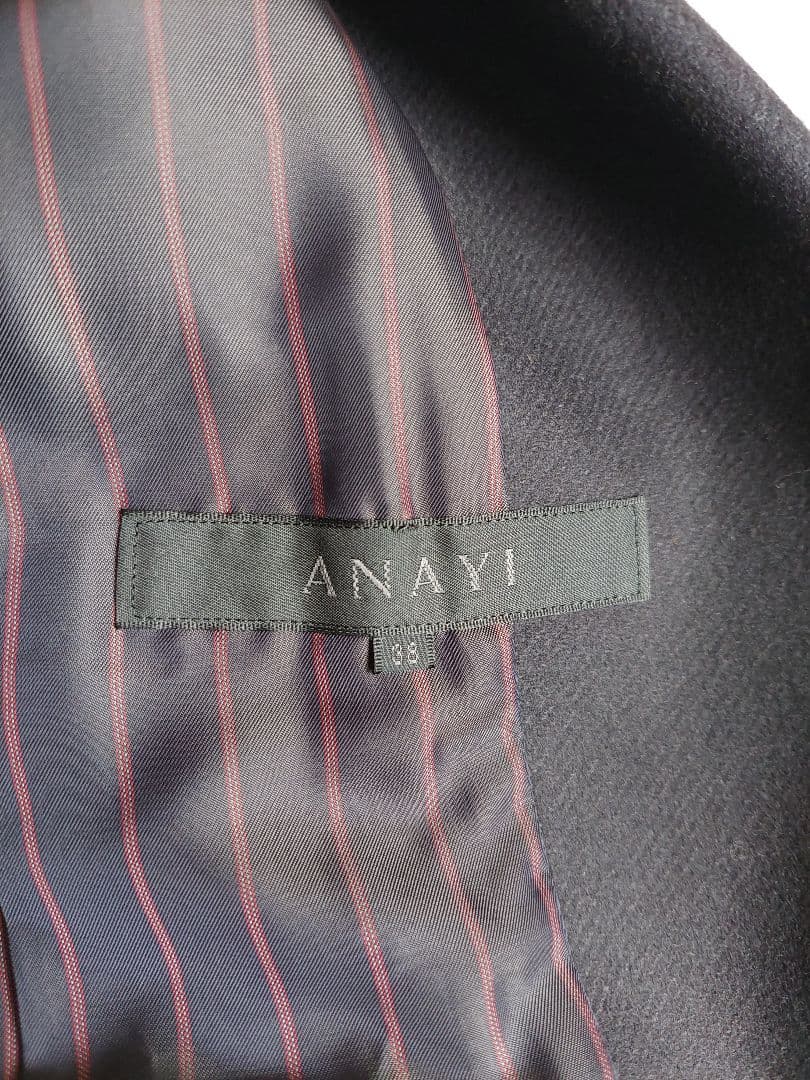 ✨極美品✨ANAYIカシミヤ テーラードジャケットコート 黒 シングルボタン