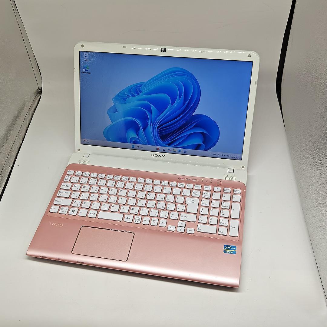 【VAIO】SVE 高速i7 新品SSD256GB 16GB ピンク ノートPC