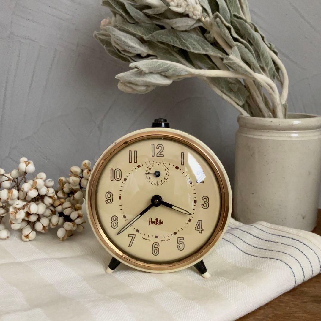 【最終価格】フランスアンティーク　置時計 クリーム色