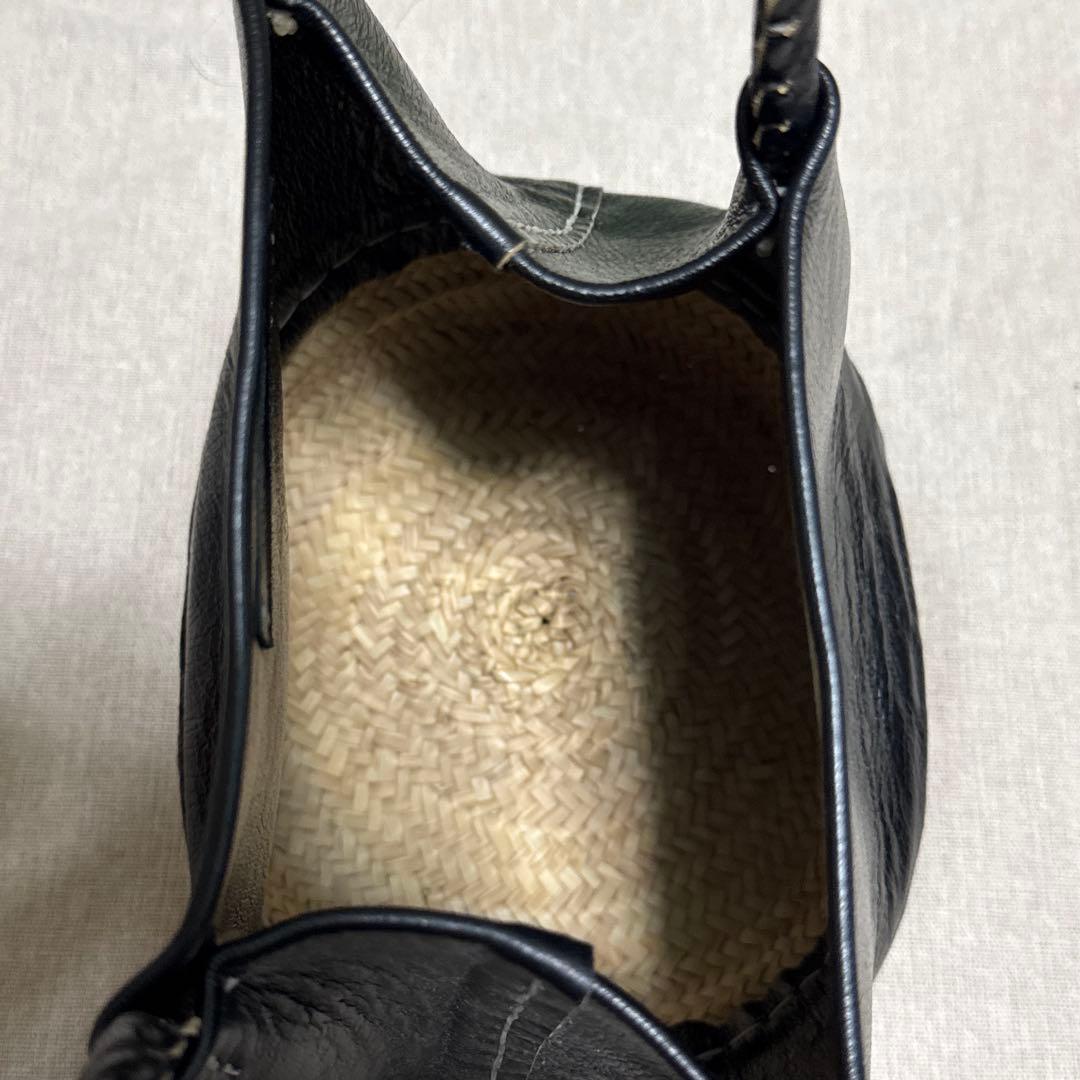 新品☆ワランワヤン ノスノス ムワイヤン☆本革 カゴバッグ【M】ブラック