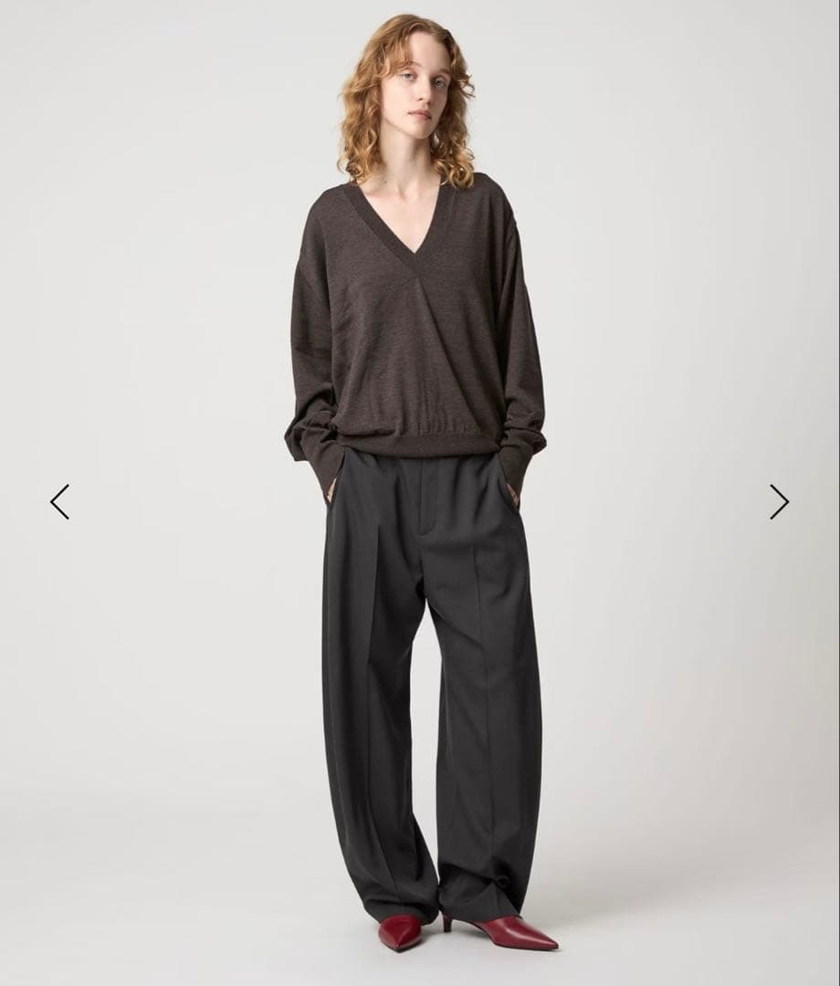 試着のみ【ROKU ロク】グレーカーブパンツ　34サイズ　日本製　今期