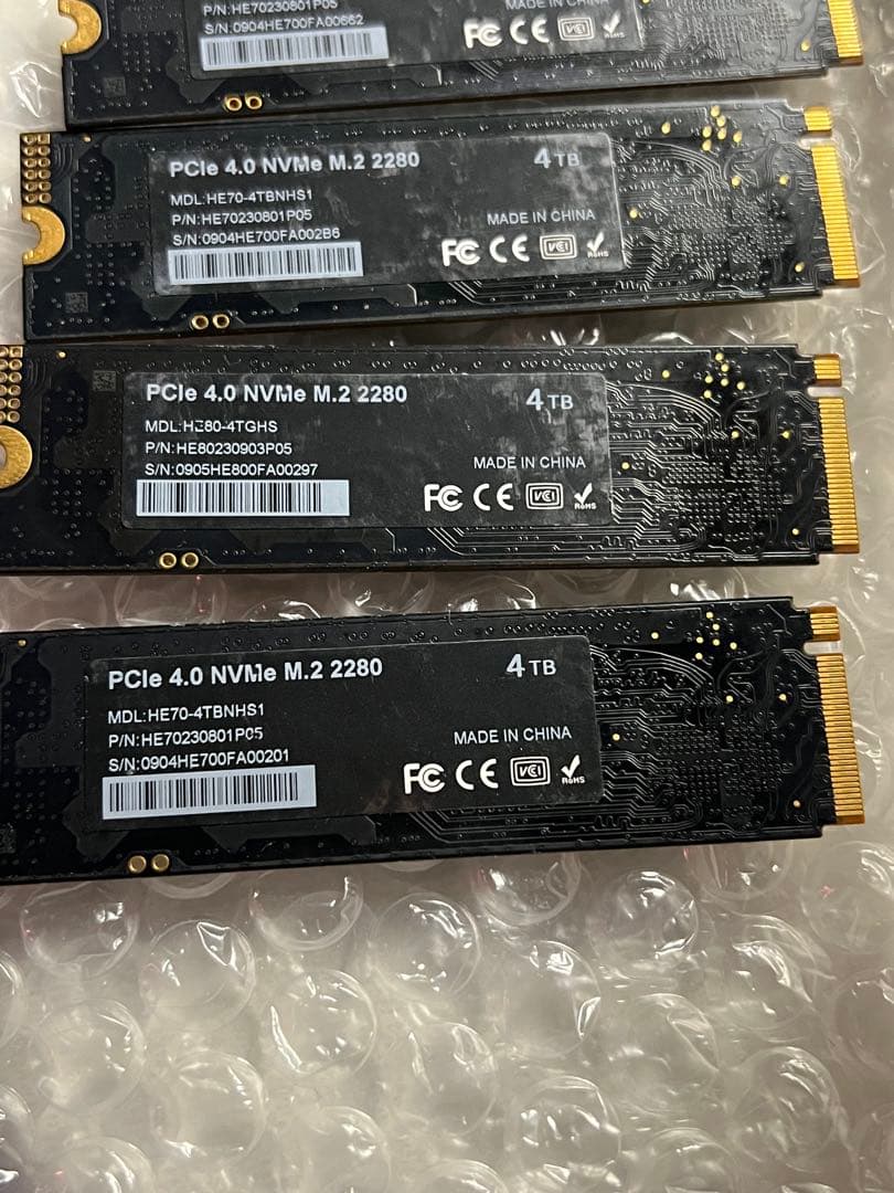 5個　Hanye HE70 4TB PCIe NVMe M.2 SSD
