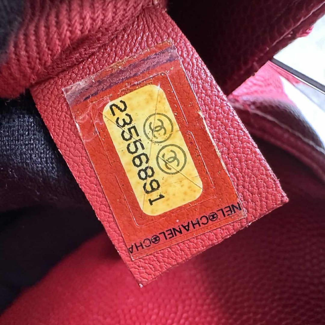 CHANEL シャネル ココハンドル キャビアスキン 赤24 xs