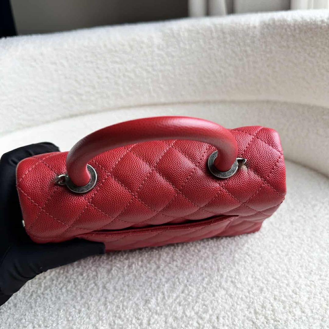 CHANEL シャネル ココハンドル キャビアスキン 赤24 xs