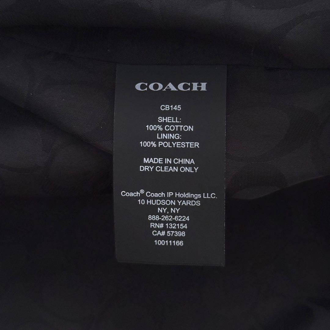 【COACH】コットンジャガードジャケット　シグネチャー　レッド　Lサイズ相当