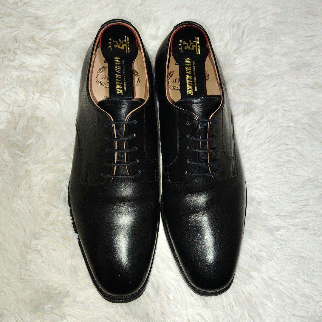 【極美品】スコッチグレイン　3524　アシュランス　プレーントウ　黒　25