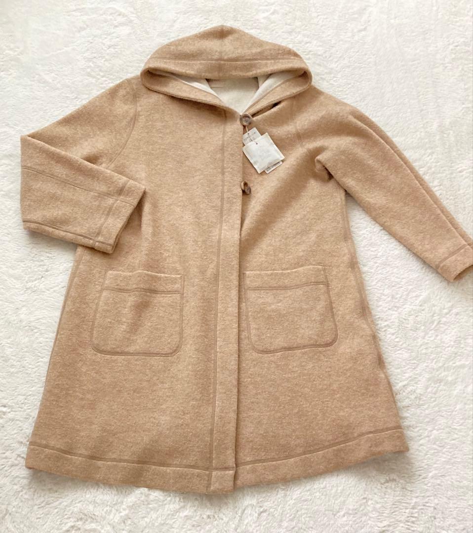 ローズティアラ　キャメル　ニットコート　サイズ46