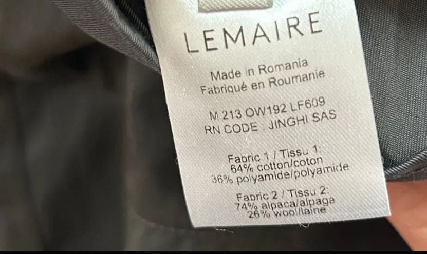 lemaire 21aw リバーシブルアルパカjkt46美品
