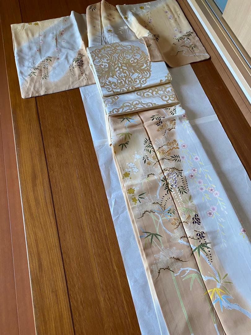 訪問着 付け下げ　松竹梅　七五三　初釜　駒刺繍　手描き友禅　川島織物　入卒式