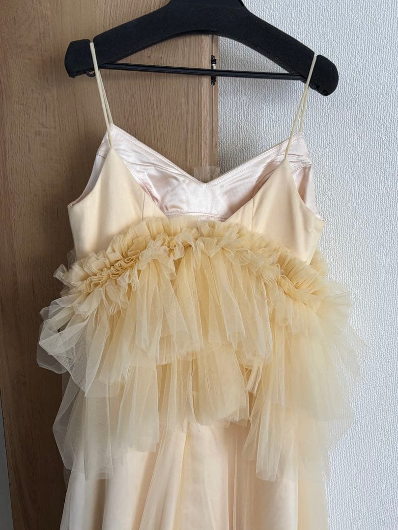 DRESSPRODUCTIONバターイエローフリルチュールドレス カラードレス
