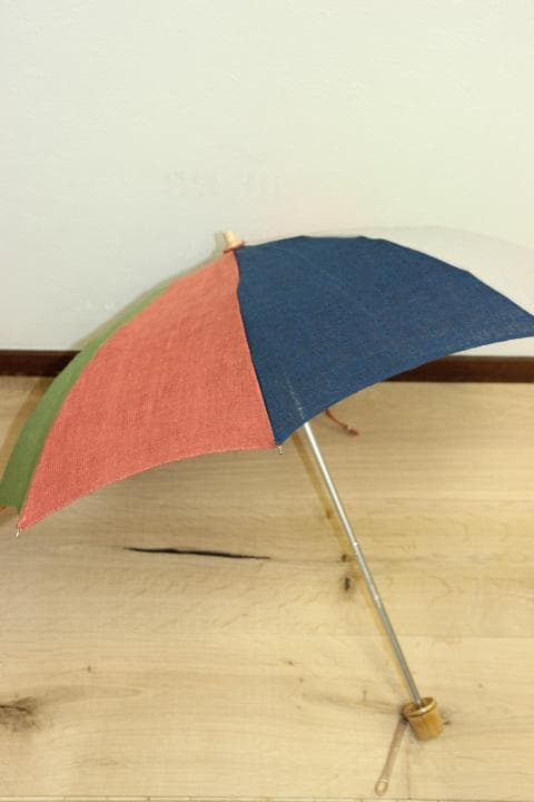 小宮商店 橘 折りたたみ 小振り 高級日傘 麻100％ ＵＶカット パラソル