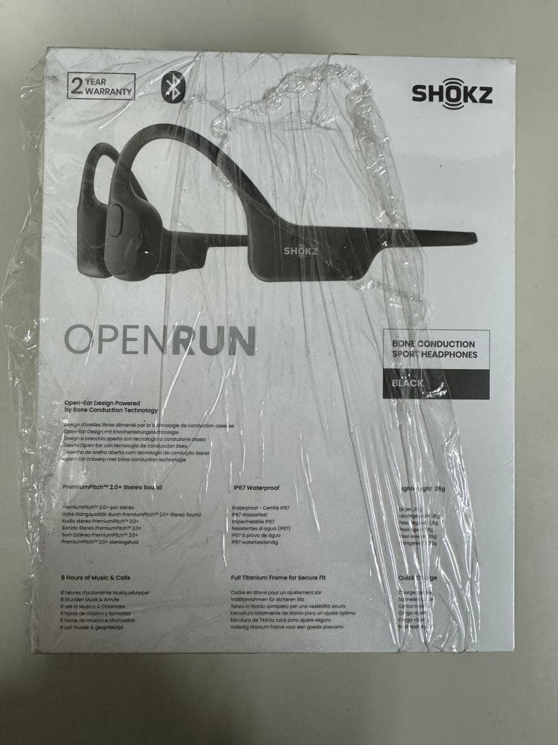新品　SHOKZ OPENRUN 骨伝導イヤホン ブラック