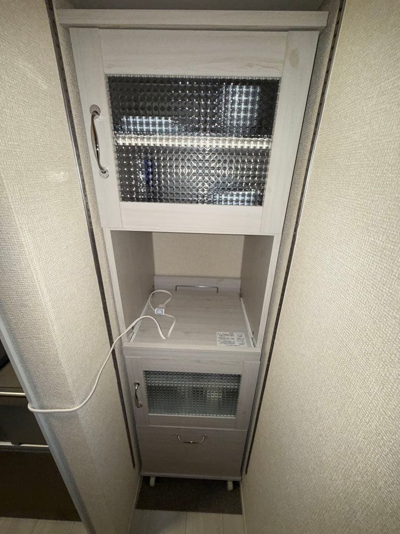 食器棚　レンジ台 スリム 幅45 高さ 約150 コンパクト キャスター付き