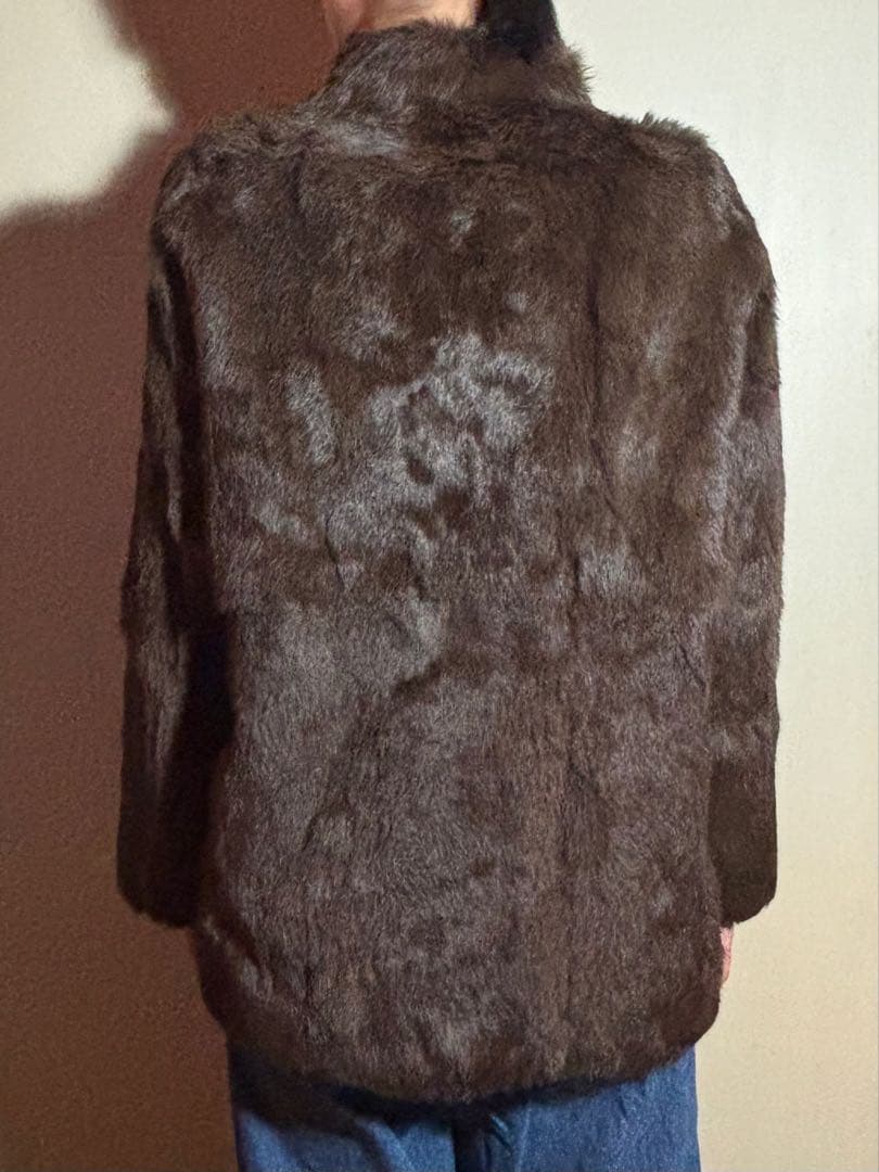 【A.P.C. アーペーセー】ジップアップ ファーコート ブラウン