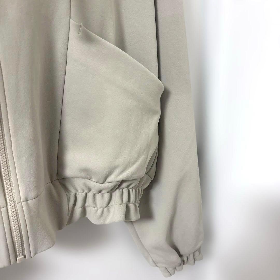ALBOVE ショート丈 長袖 ジップアップ パーカー ベージュ　レディース　M