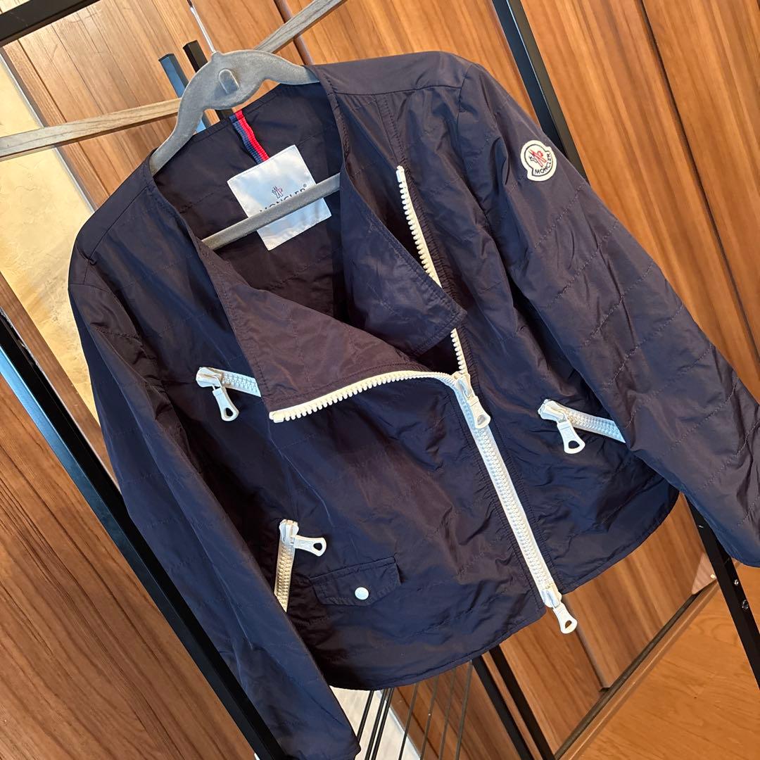 MONCLER ネイビー ジッパーライダースジャケット 織姫‼️