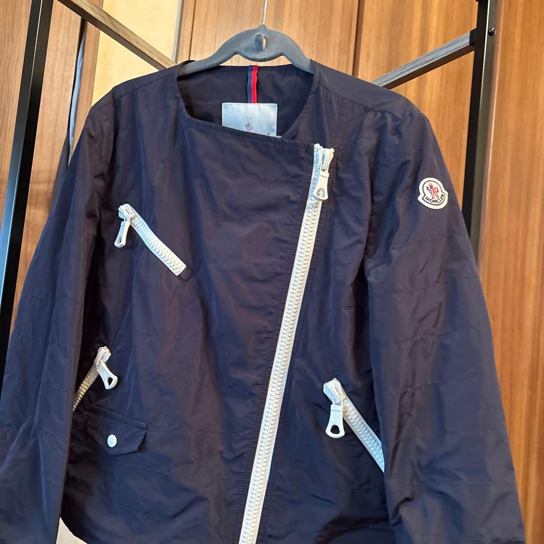 MONCLER ネイビー ジッパーライダースジャケット 織姫‼️