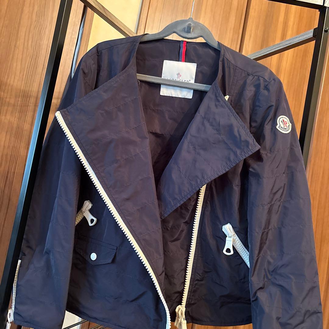 MONCLER ネイビー ジッパーライダースジャケット 織姫‼️