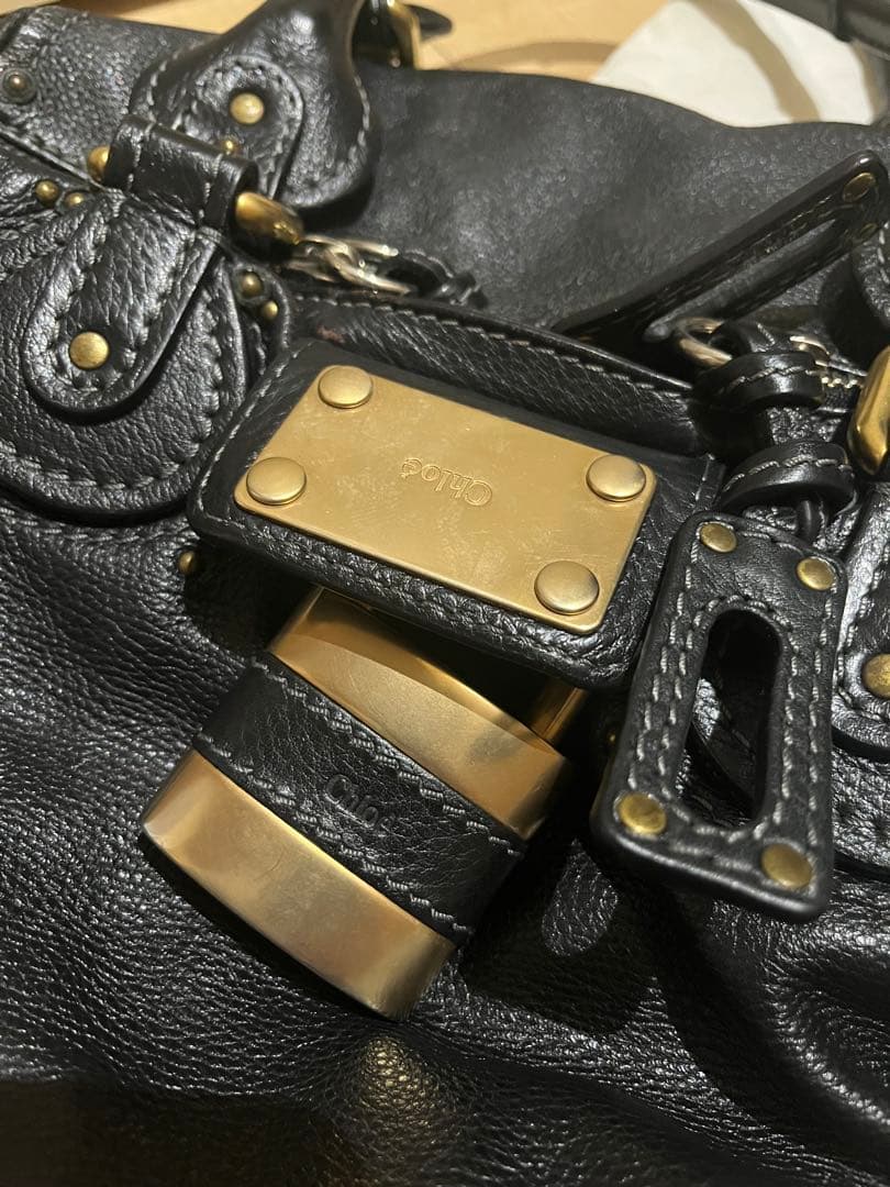 Chloé 黒 レザーハンドバッグ パディントン