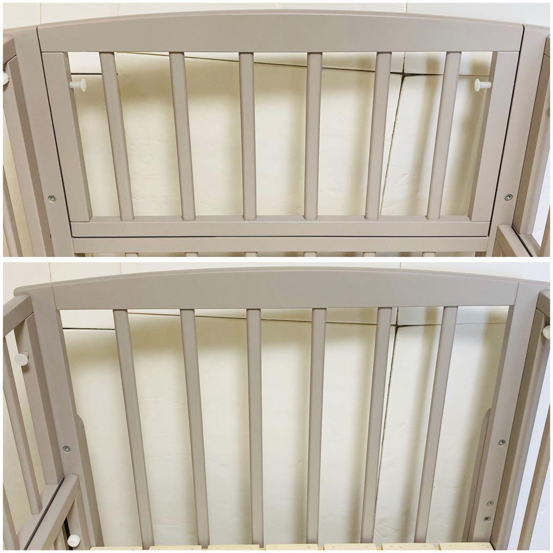 なるみ 大和屋　ノモック　Wオープンハイタイプ　ベビーベッド　グレー