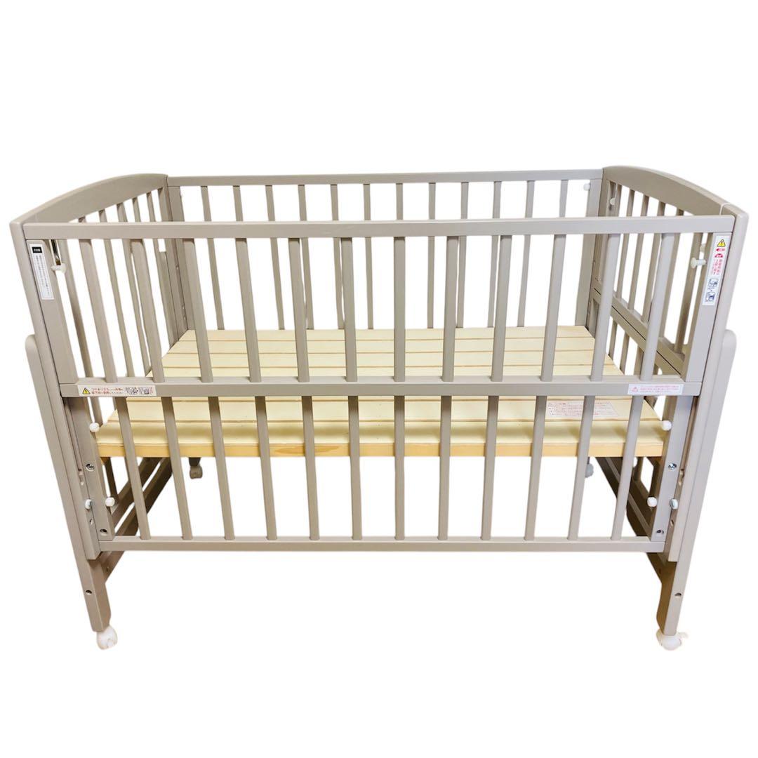 なるみ 大和屋　ノモック　Wオープンハイタイプ　ベビーベッド　グレー