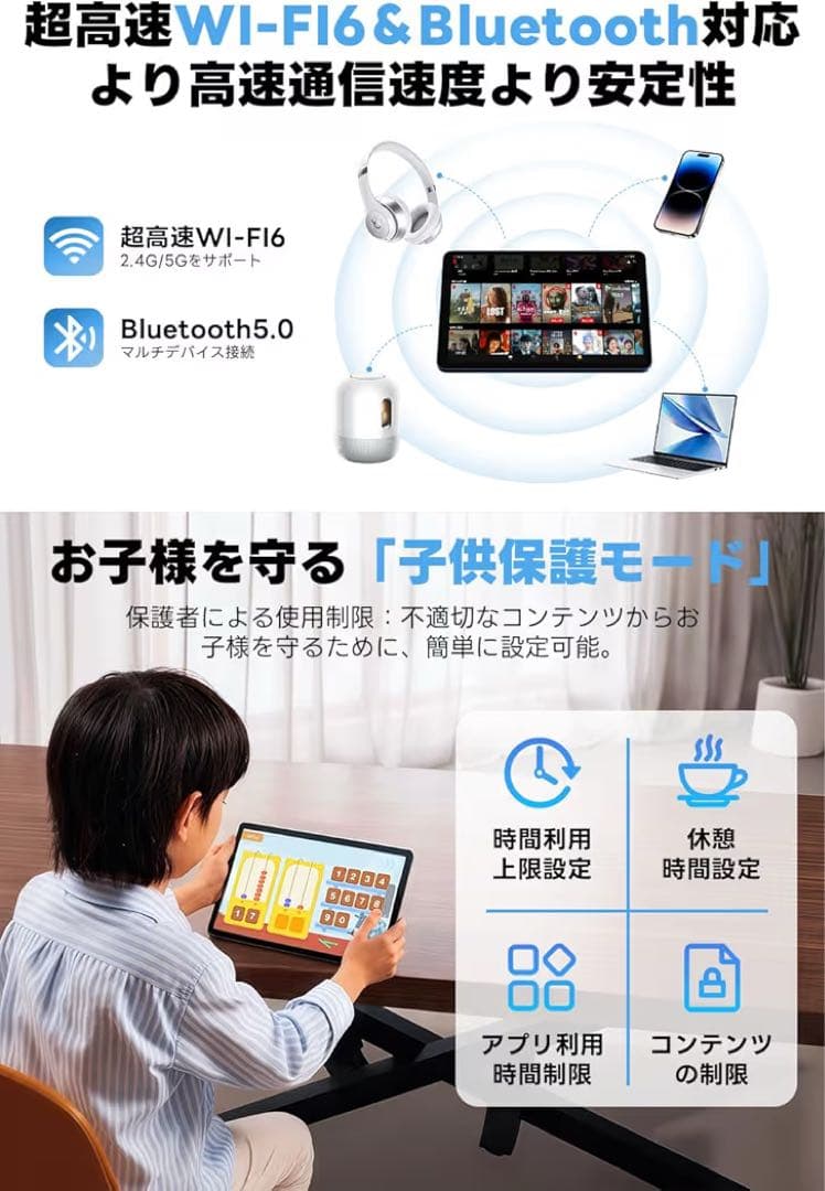 Android15 タブレット 10.1インチ 8コア 24GB 128GB